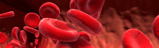 graphic of red blood cells flowing through a vein