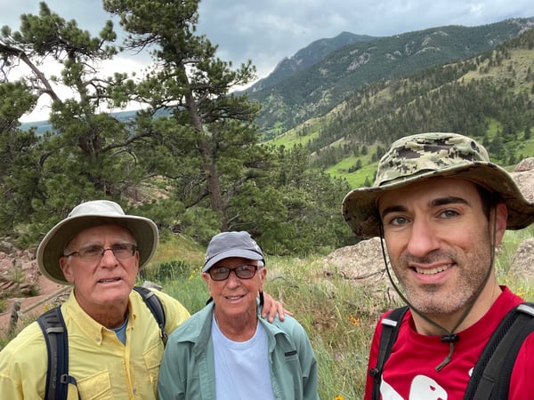 Benjamin Vipler, MD, on the far right, hiking with his family. 
