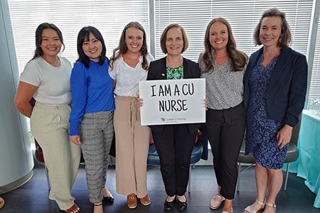 CU Nursing students and faculty Tammy Spencer