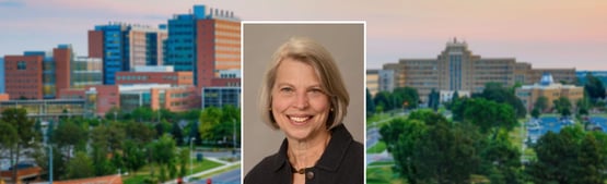 Susan Neymeyer with Anschutz Campus background photo