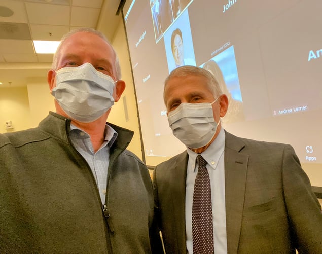 Steven Johnson with Anthony Fauci.