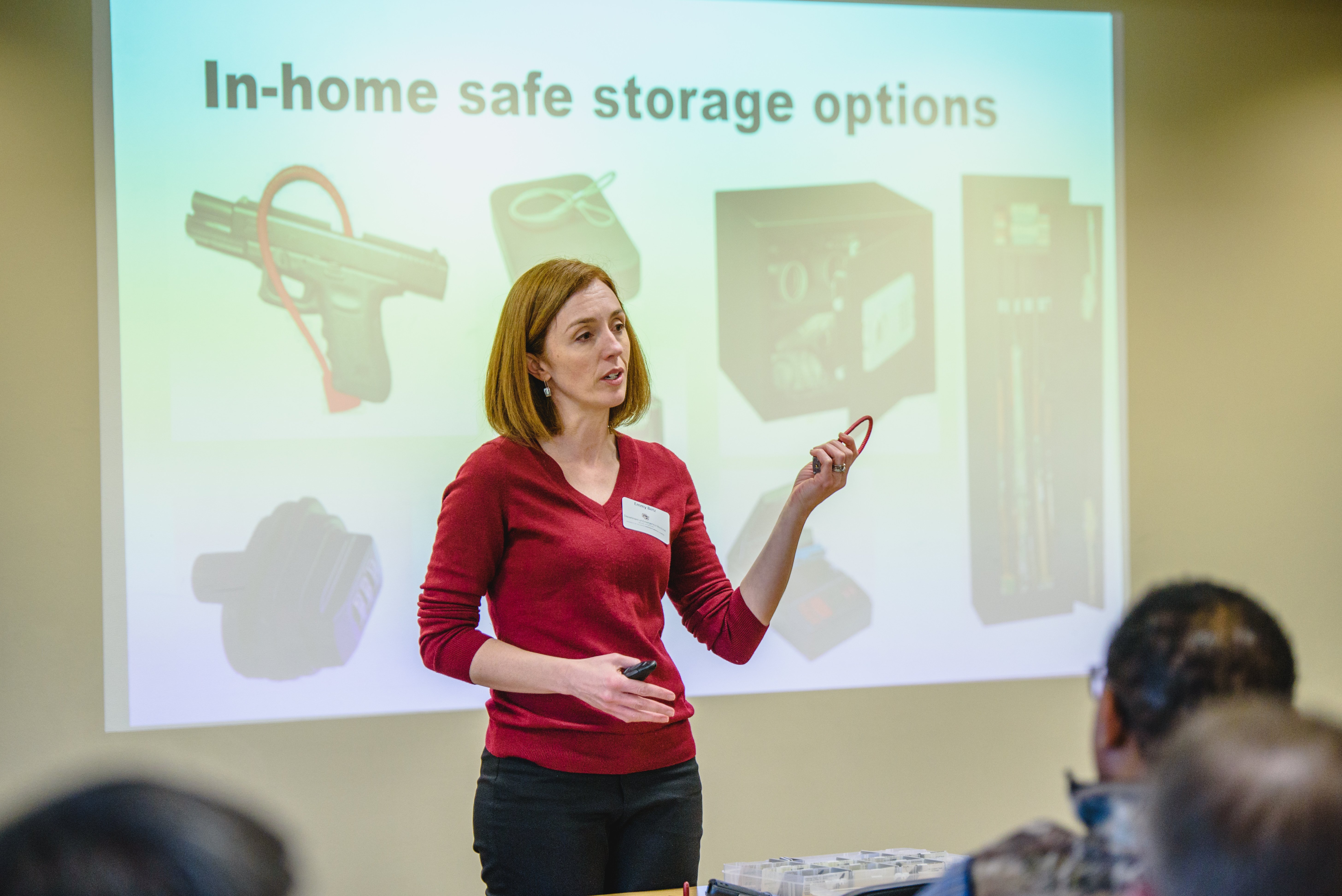 Betz giving a firearm storage presentation