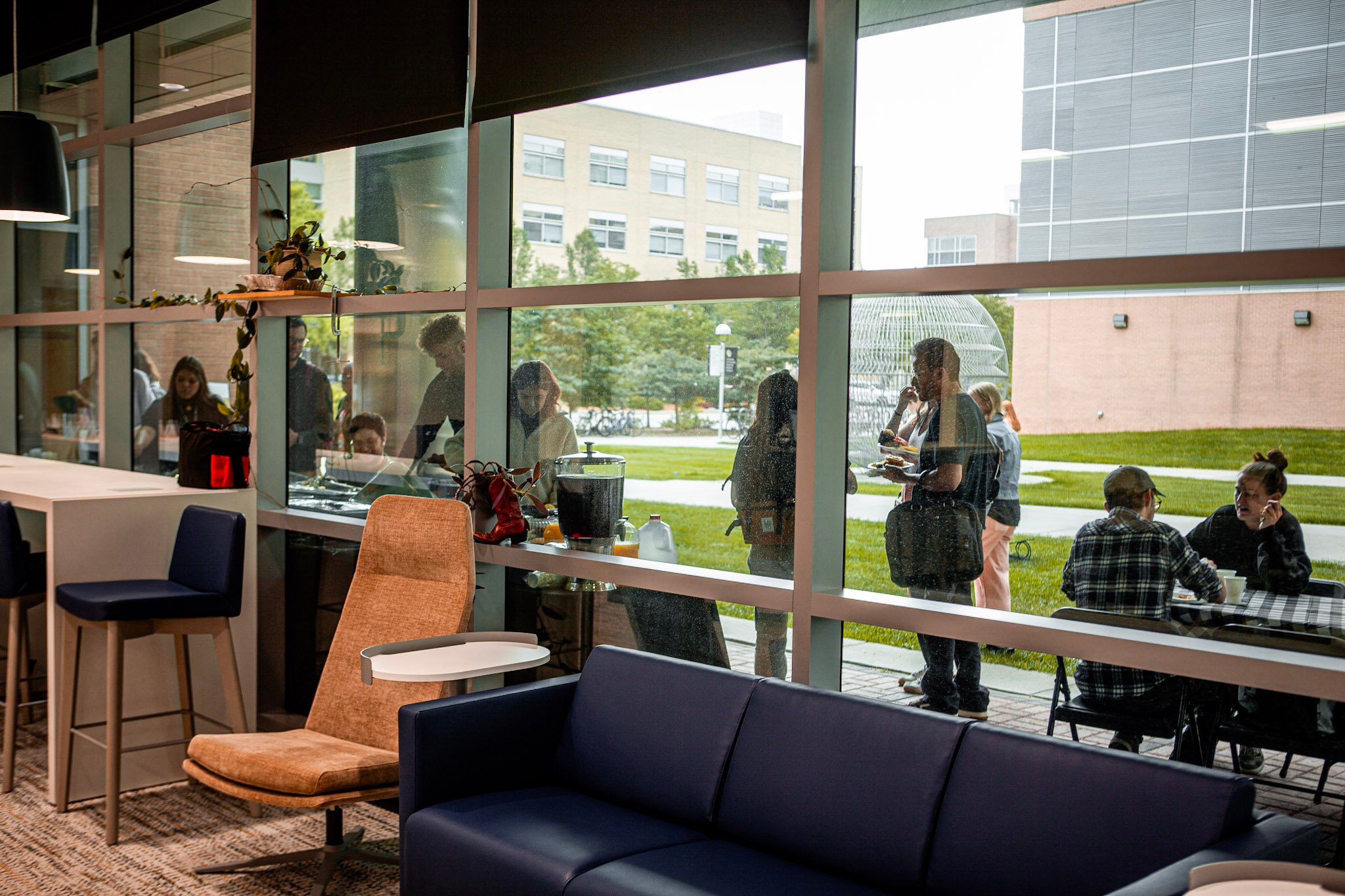 View from inside Graduate School Lounge