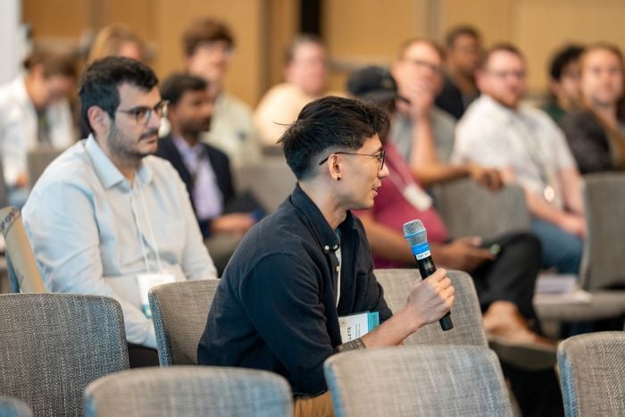 A question being asked during a session