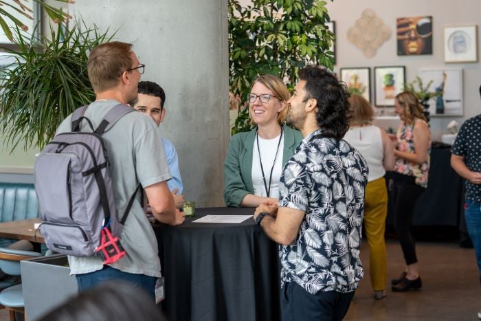 Happy hour attendees at T-Street