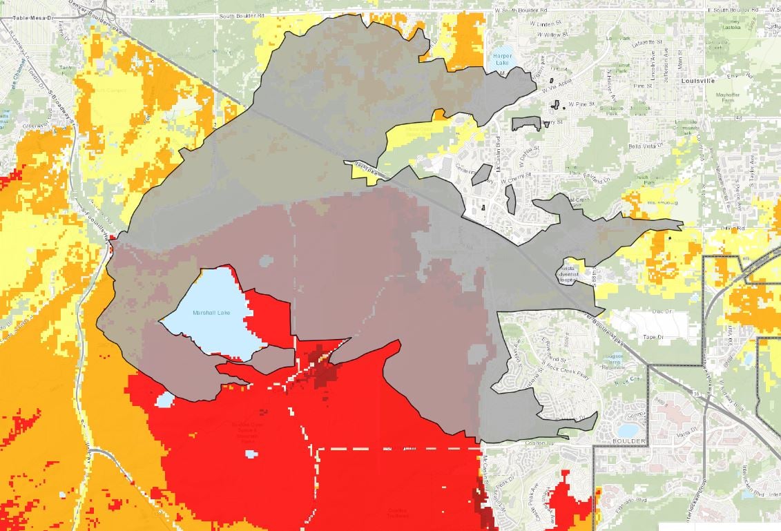 Marshall Fire wildfire risk map