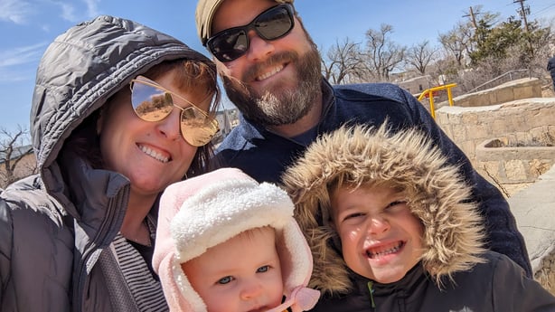 Michael Brace with his best support system, his family, in Carlsbad, Colorado.