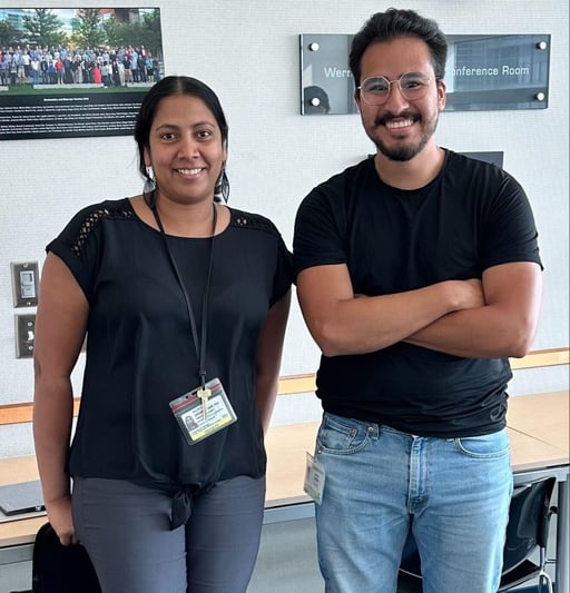 Sujatha Jagannathan, PhD, and Oscar Muñoz. Photo courtesy of Jagannathan.