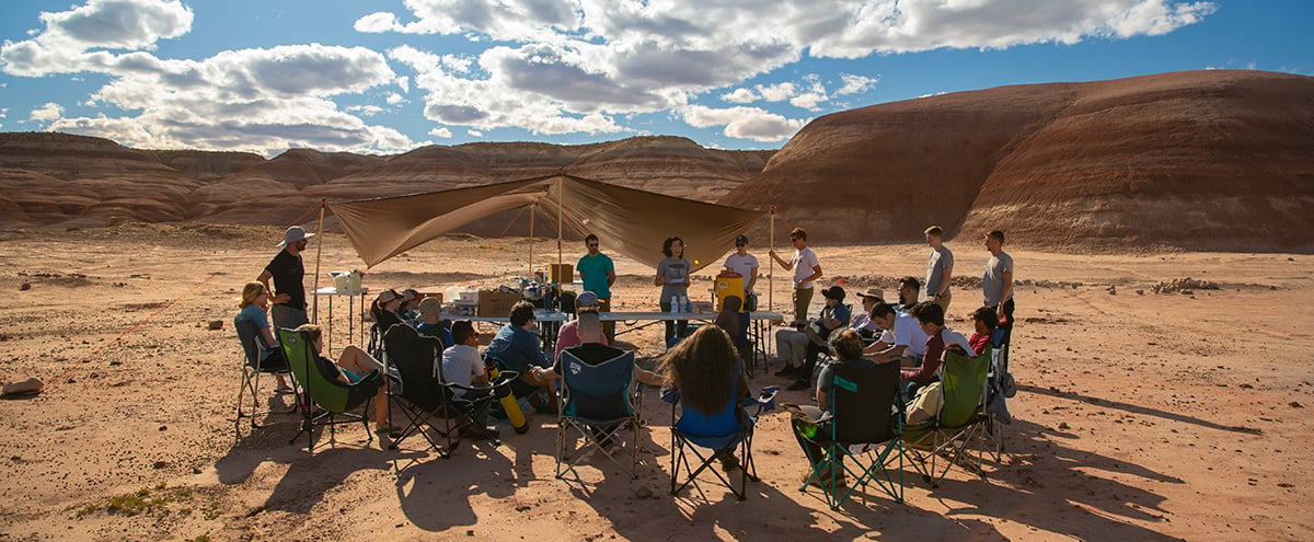 Giving a lecture on Mars