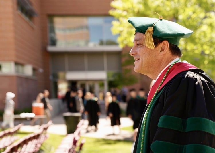 Dean Reilly at 2018 Commencement
