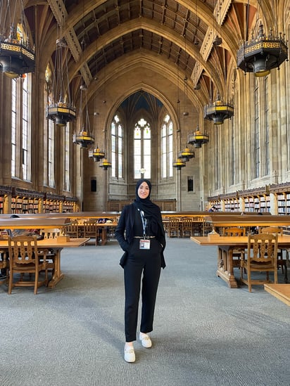 Anouassi at the University of Washington Library, which is famous for looking like a "Harry Potter" building
