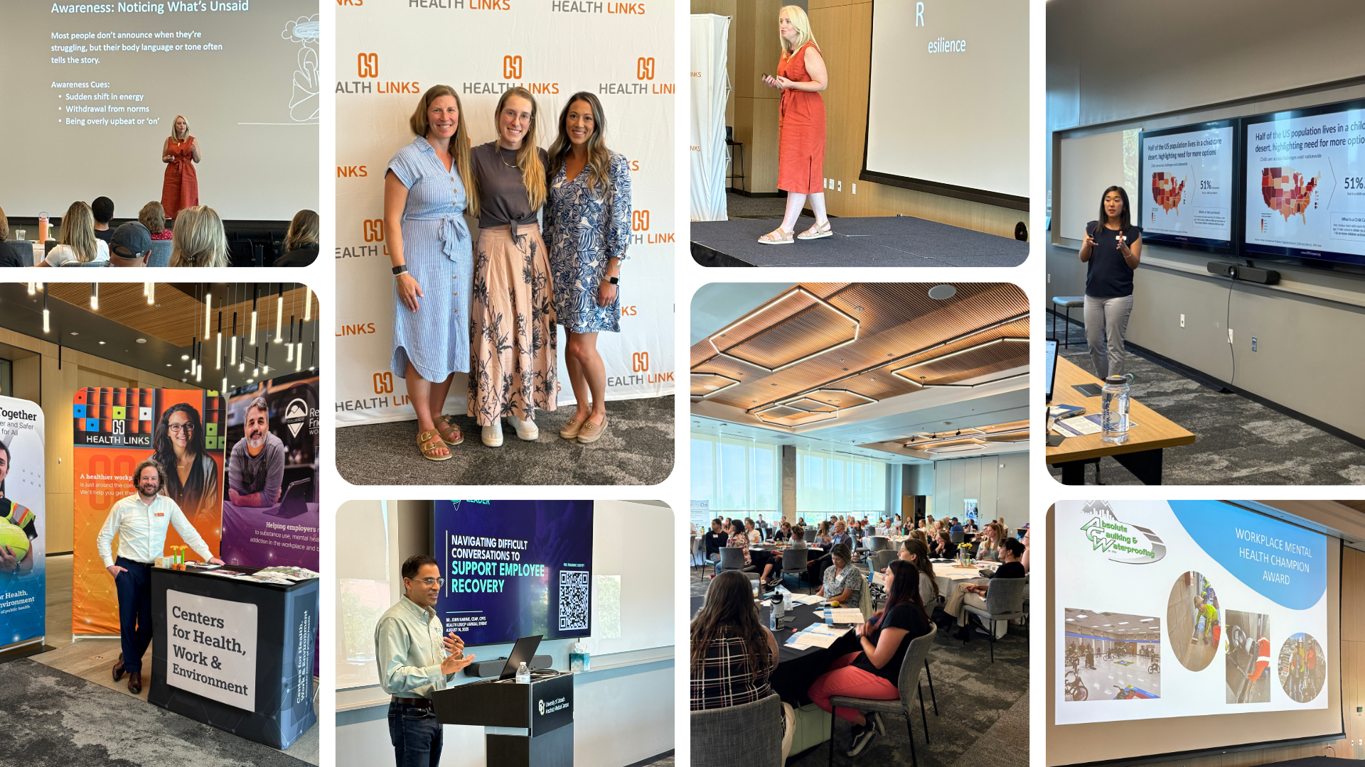 Multiple photos showing the Health Links Annual Event