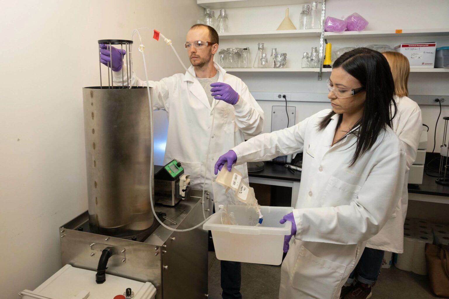 Scientists working in lab