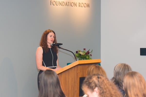 kaitlyn friedman speaking at podium