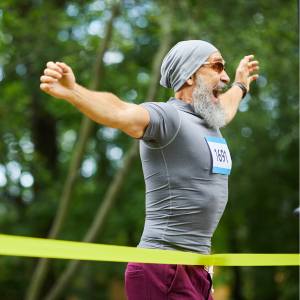 man winning marathon