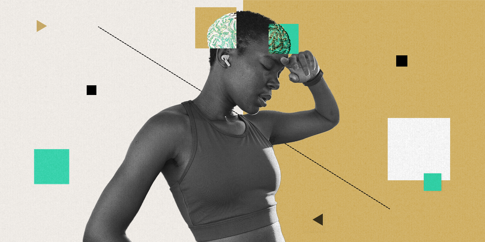 Stylized image of an athlete looking worn out from exercise.