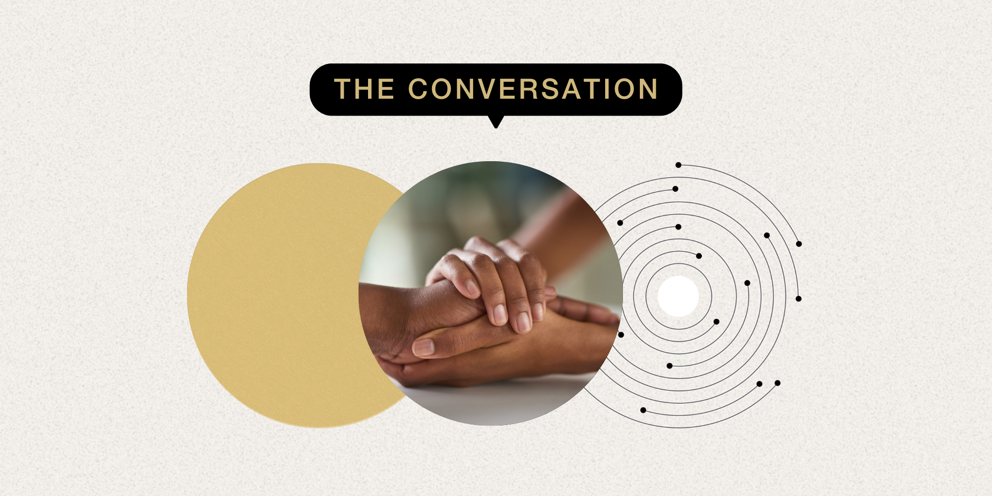 Photo of people holding hands to comfort each other.