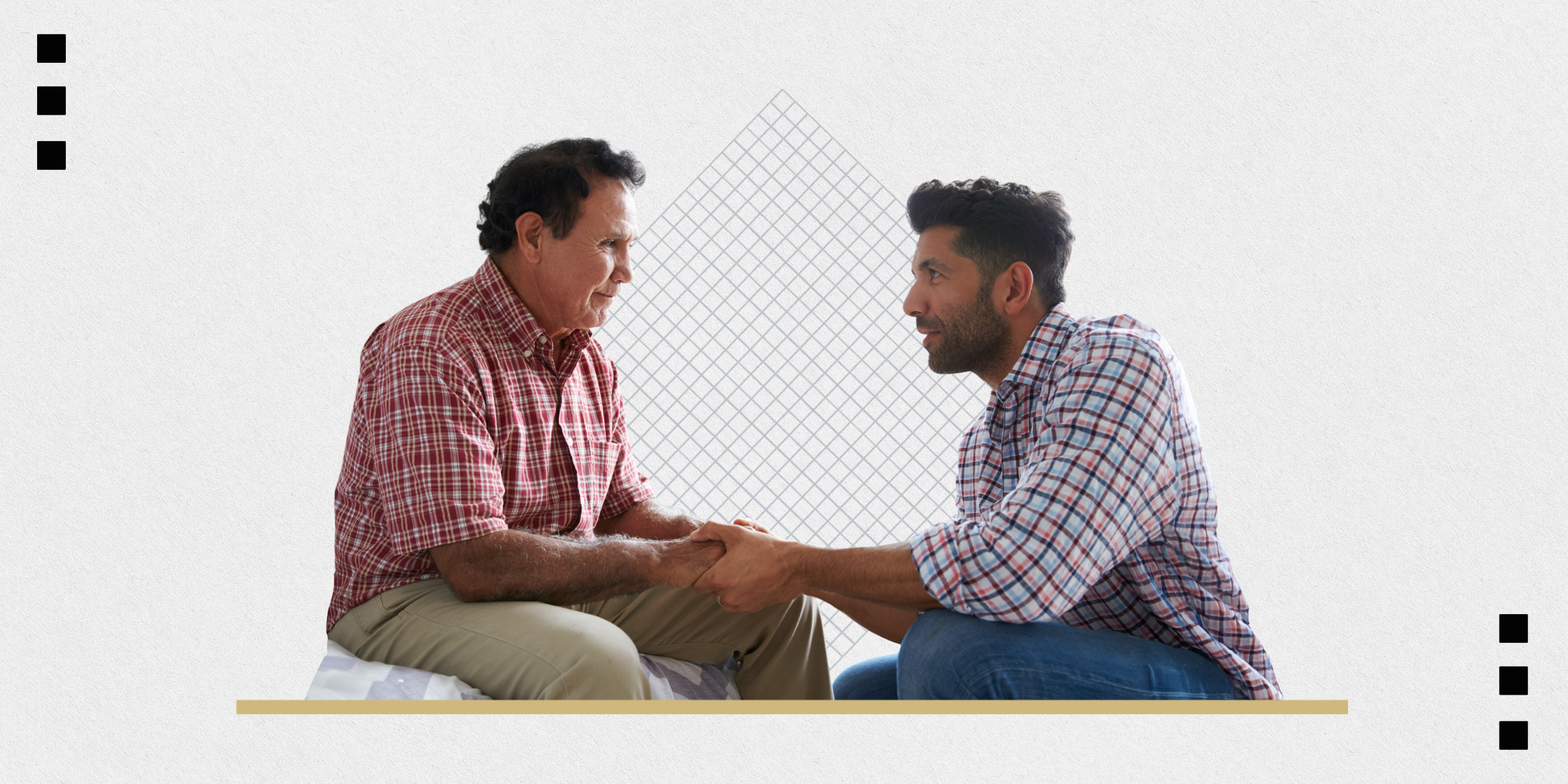 A father and son navigating a dementia diagnosis together.