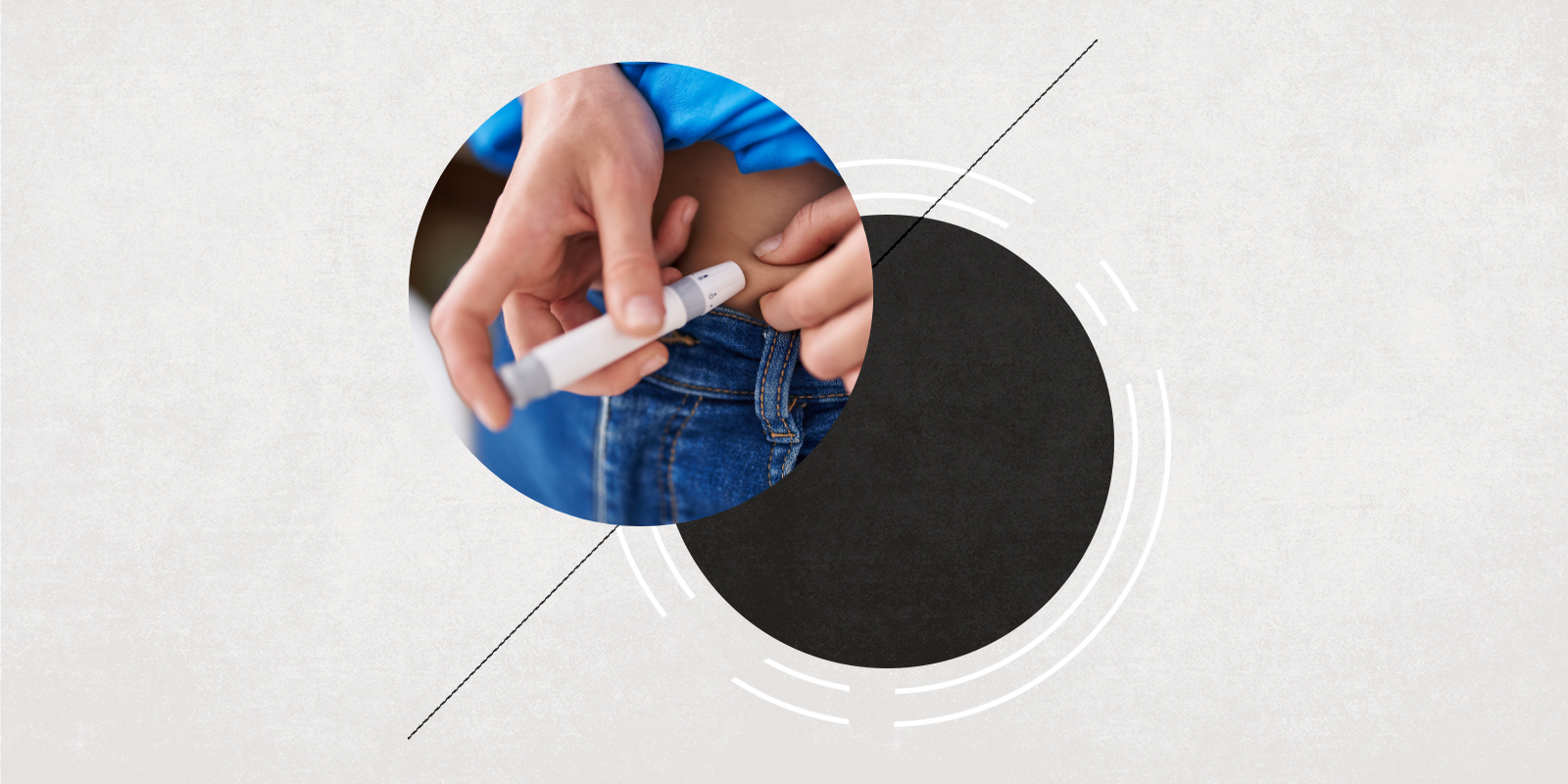 Hands injecting a peptide into the stomach