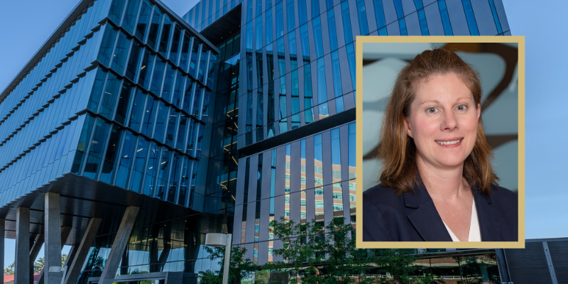 Headshot of Amanda Piquet in front of the CU Anschutz Health Sciences Building