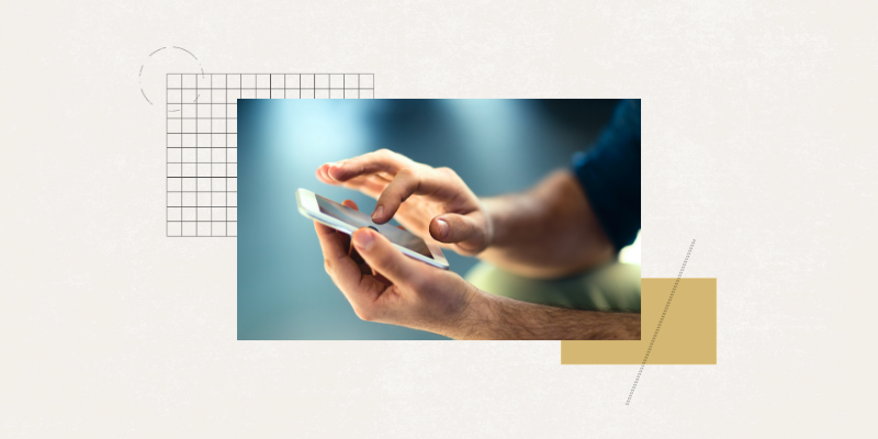 hands holding a smartphone