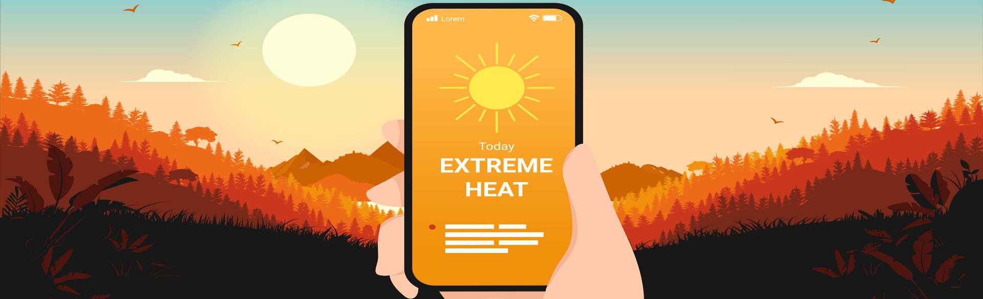 cell phone with text extreme heat