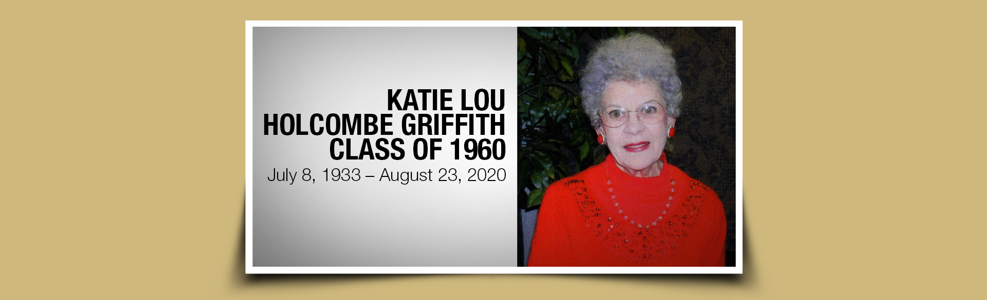 Alumna Katie Lou Holcombe Griffith, Class of 1960
