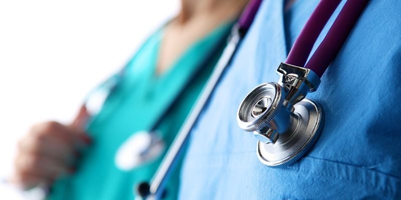 stethoscope on a nurse's chest