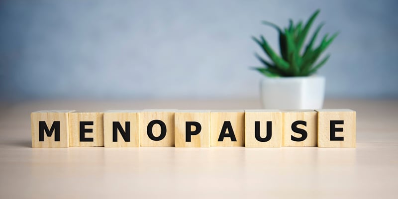 menopause spelled out with blocks