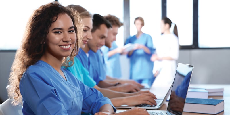 nursing students studying