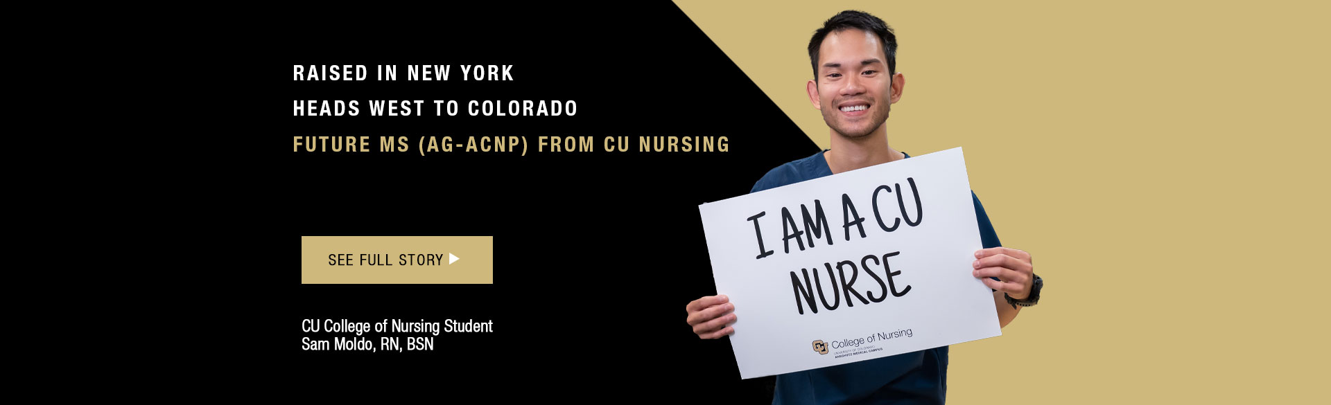 CU College of Nursing student Sam Moldo, RN