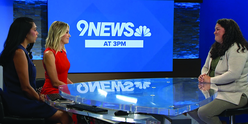 shannon pirrie on the 9news set