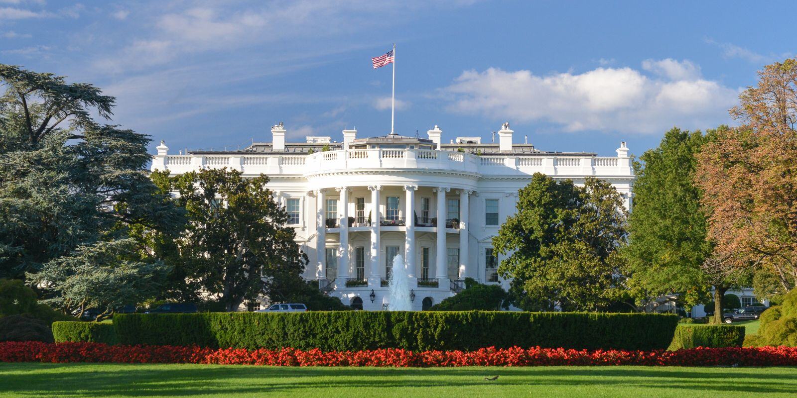 Front of the white house in daytime