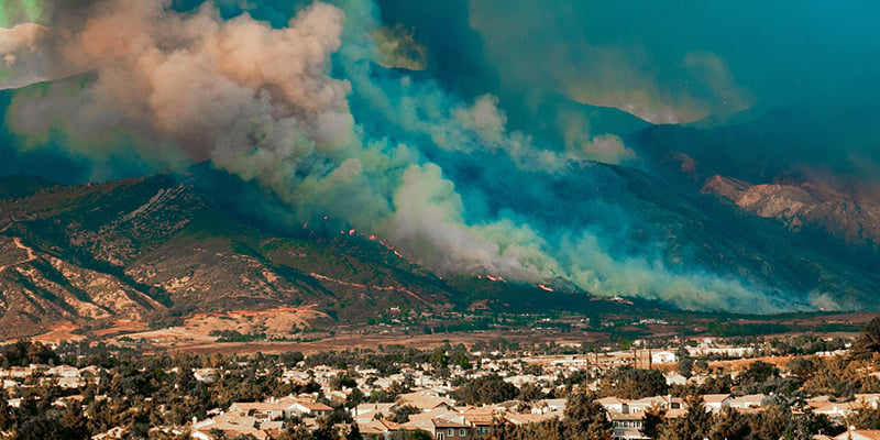 Fires burning in California during 2021 fires. 