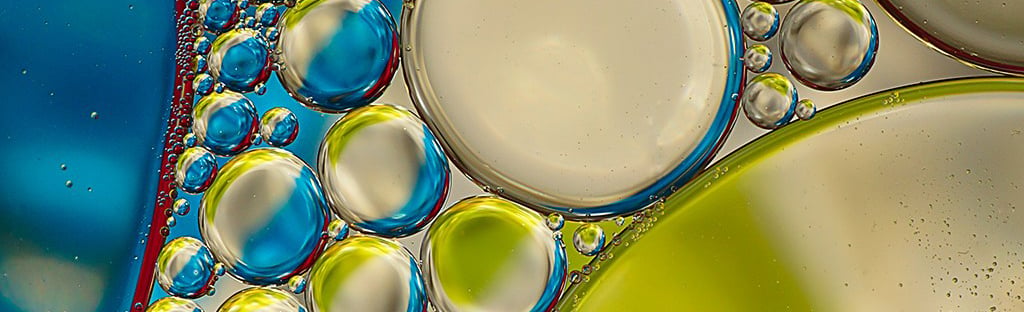 Close-up image of colored bubbles