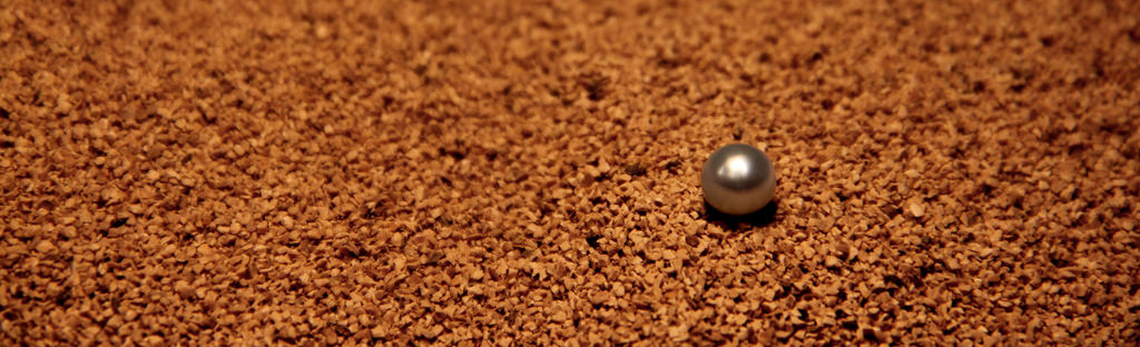 Steel ball representing nanoparticle