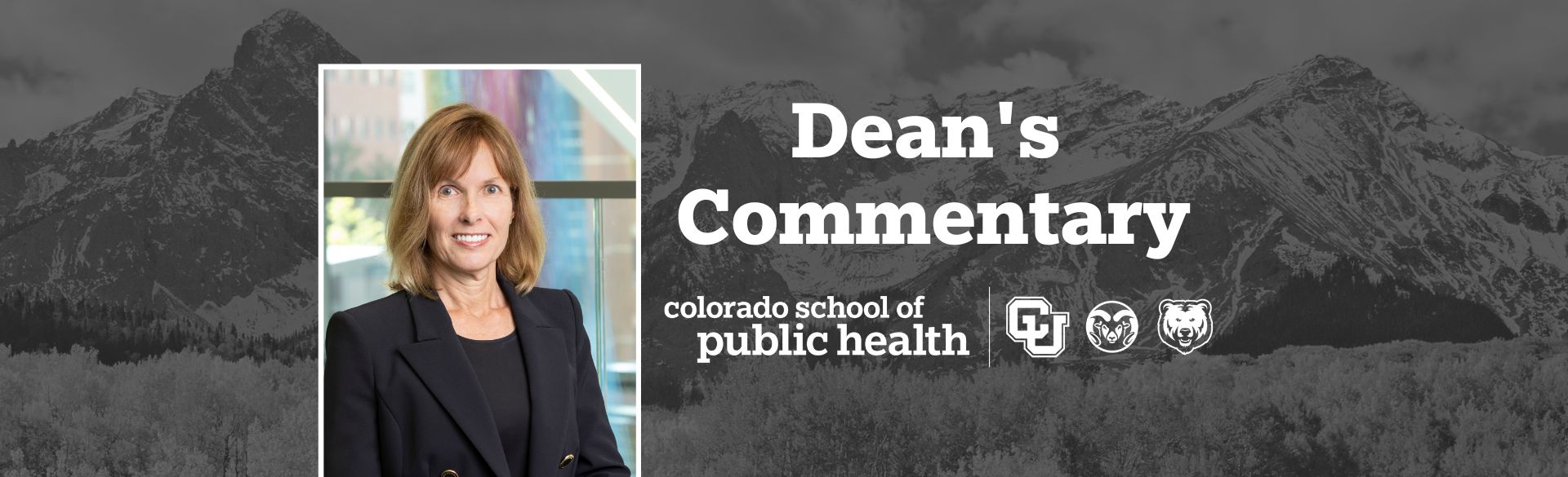 Dean's Commentary with Cathy Bradley and black and white mountain background