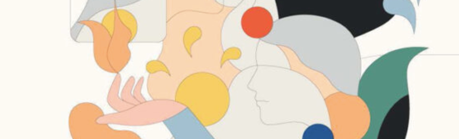 Abstract collage art of women