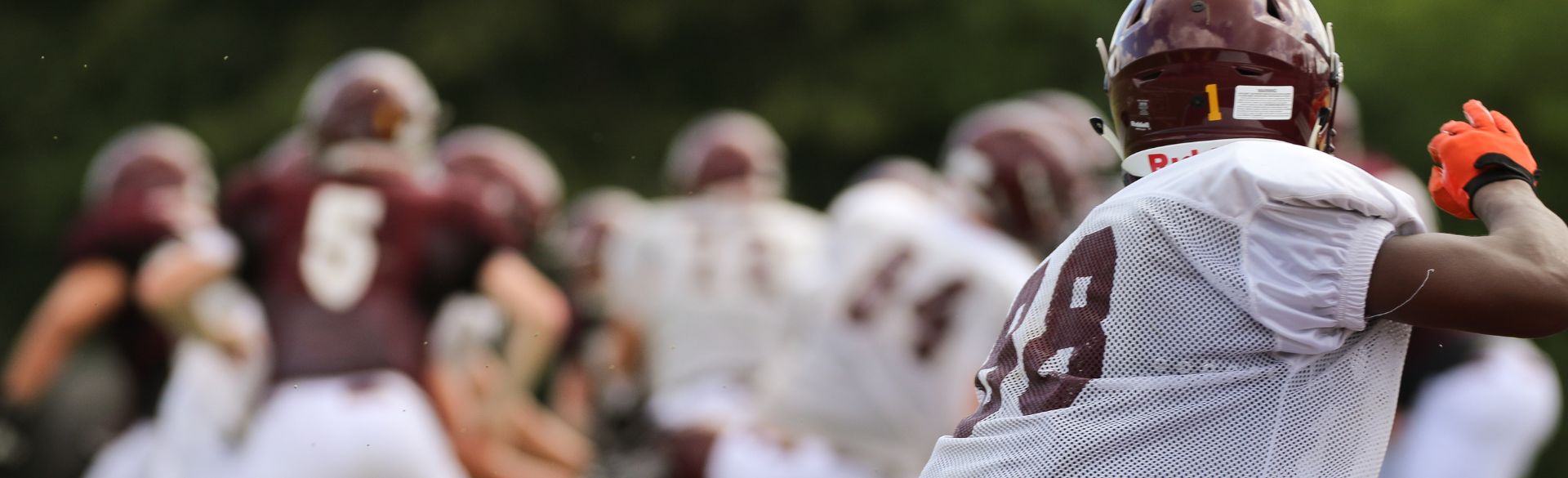 Football player preparing for pass