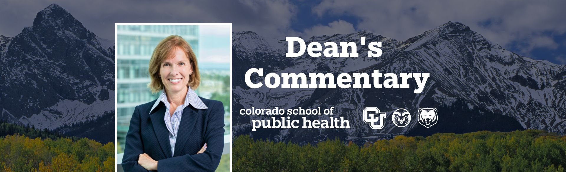 Dean Cathy Bradley with mountain background