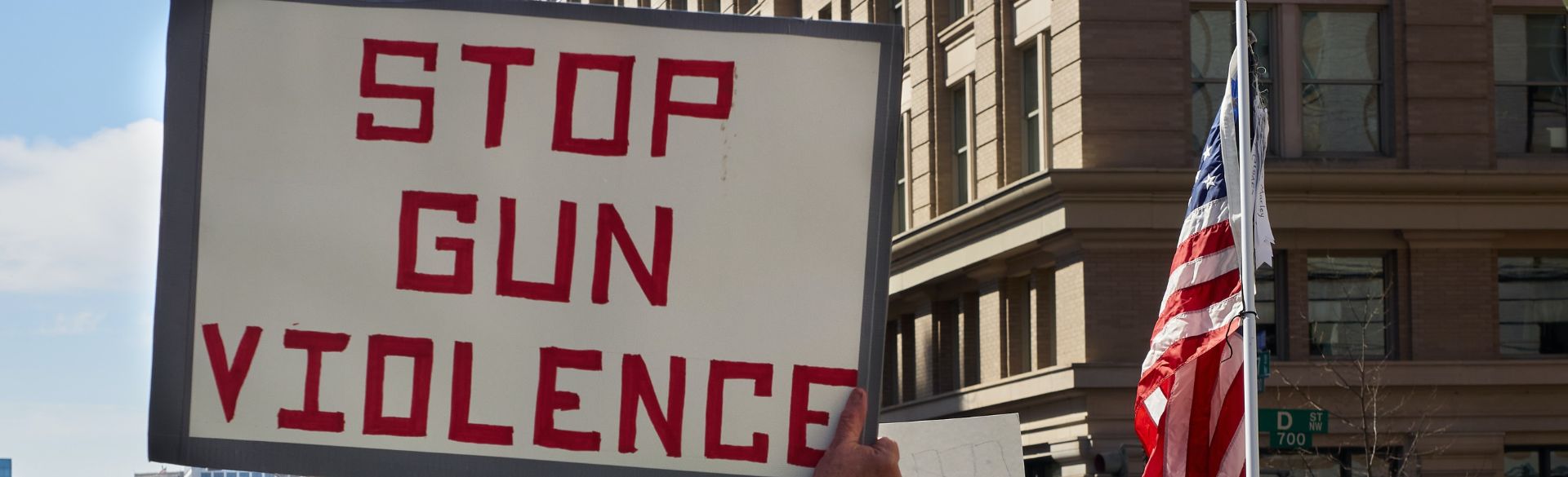 Gun violence protest sign