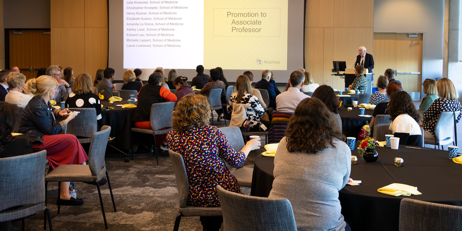 Faculty gathered for the Tenure and Promotion Luncheon