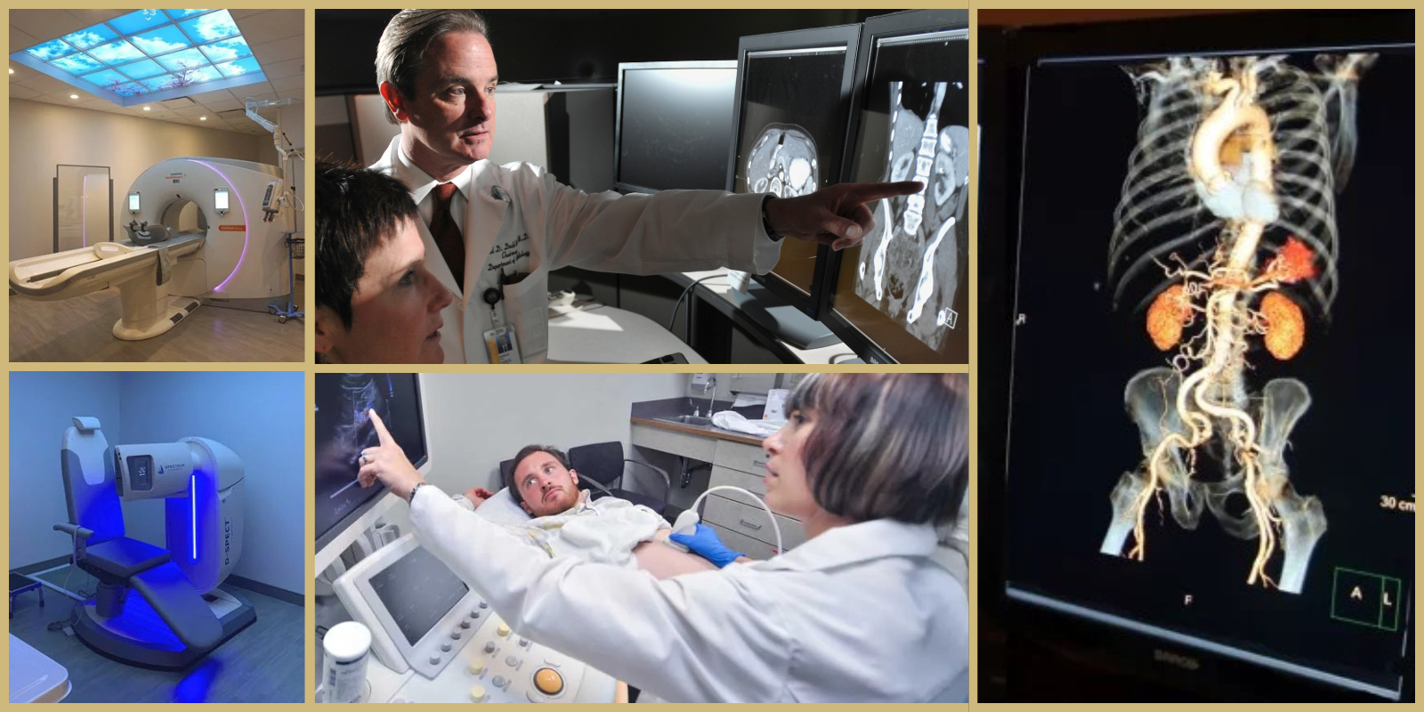 Exampls of various diagnostic imaging technologies.