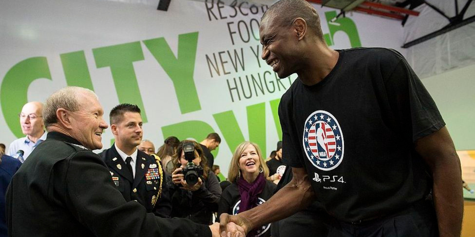 Dikembe Mutombo at a charity event