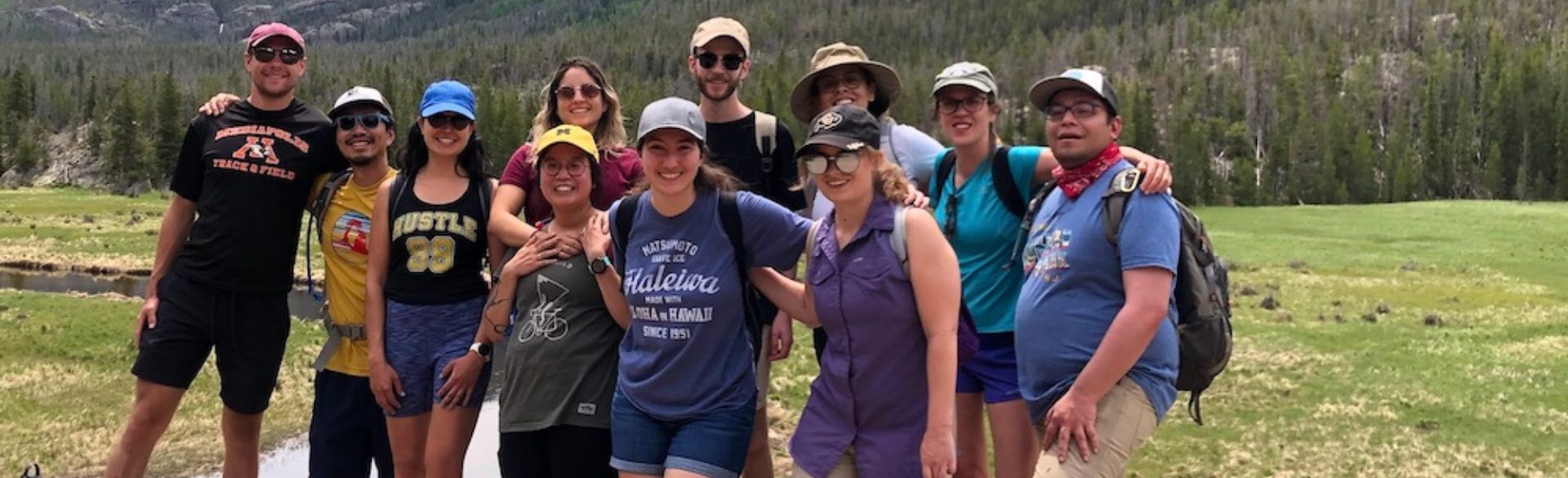 Chuong and his lab members in the mountains