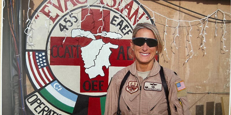 Photo of Brig Gen (Dr.) Kathleen Flarity, DNP PhD (USAF) serving in Afghanistan.