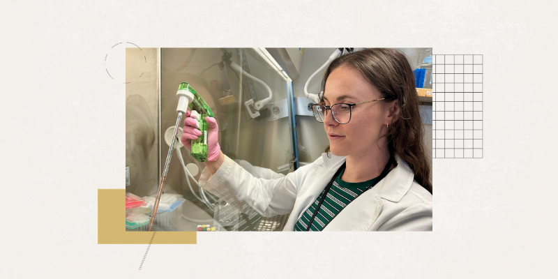 Gabriella Albert working in the lab
