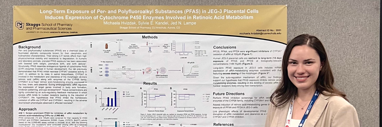 Michaela Hvizdak with her poster at the Society of Toxicology Annual Meeting. 