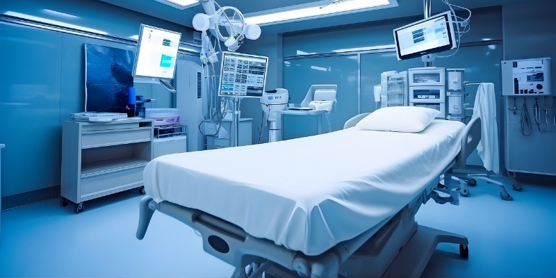 Photo of an ICU bed