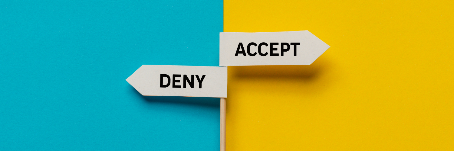 The word "Deny" next to the word "Accept" representing different paths. 